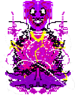 Inscription 124010 (God of Art), pixel artwork inscribed on Bitcoin